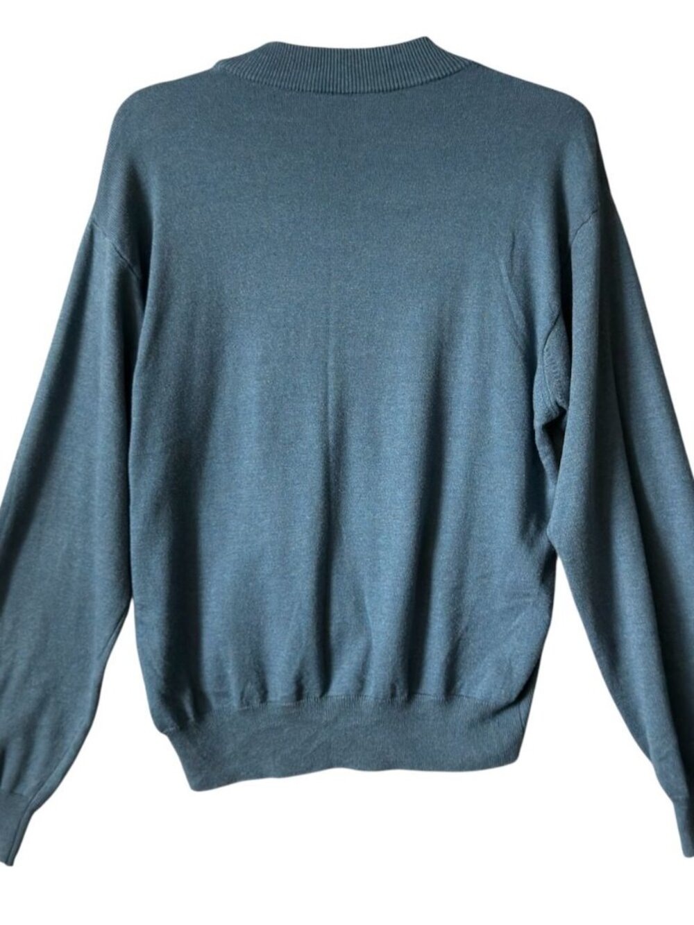 Vtg Paul Fredrick Mens S Sweater Ice Blue Diamond Silk Blend Long Sleeve Crew - Picture 9 of 16